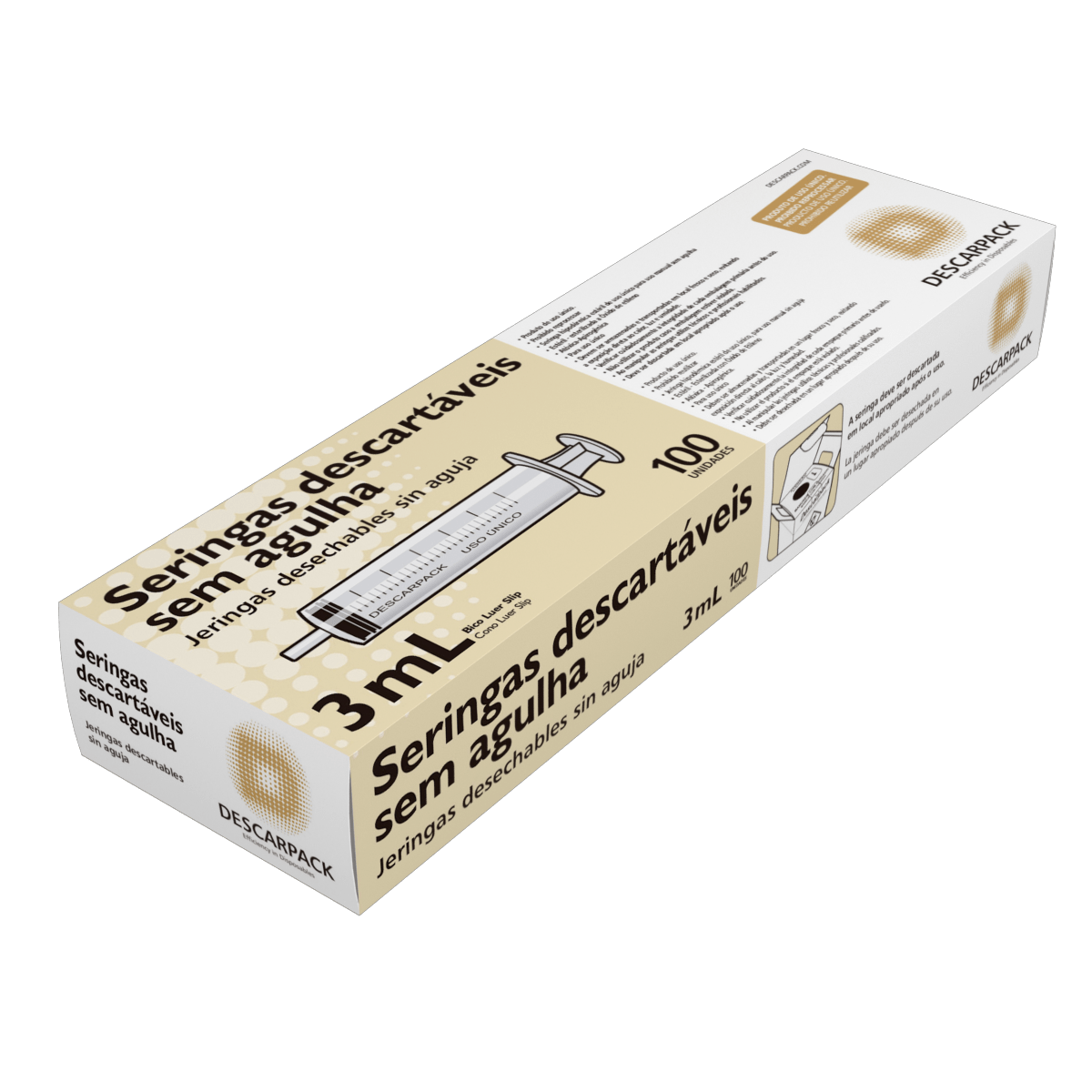 seringa ml sem agulha luer slip