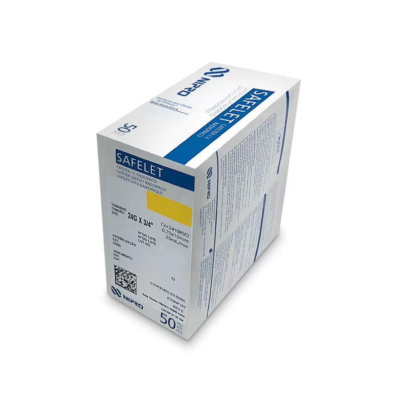 cateter intravenoso cx c und nipro safelet g amarelo