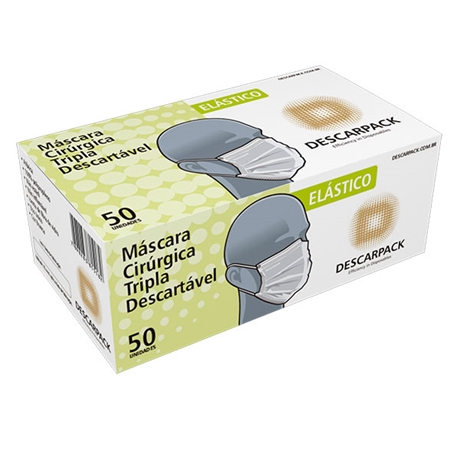 mascara tripla descarpack camadas branca e clipe nasal caixa com unidades m