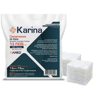 Compressa de Gaze 13 Fios 7,5x7,5 Karina Amed