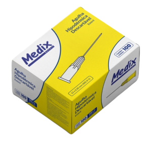 agulha hipodermica caixa amarela