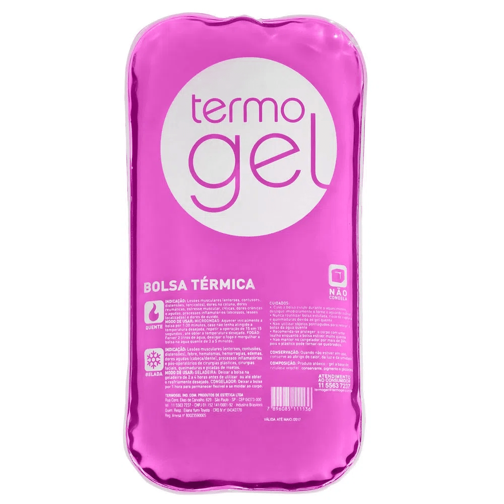 Bolsa Térmica de Gel Crystal Rosa 13x25cm Termogel