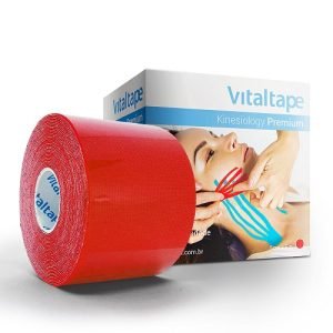 Bandagem Elástica Vermelha Kinesiology Premium 5cm x 5m Vital Tape