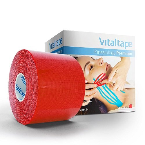 Bandagem Elástica Vermelha Kinesiology Premium 5cm x 5m Vital Tape